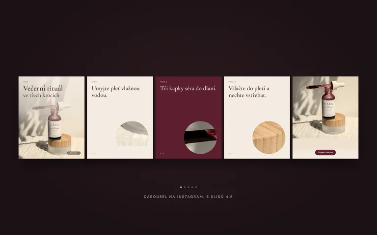 Koncept: kosmetika VŘES, carousel na Instagram